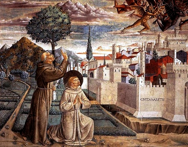 the expulsion of the devils from Arezzo (1452) - Benozzo Gozzoli