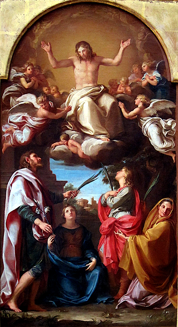 Christ with saints Julian, Basilissa, Celsus and Marcionilla (1736-1738) - Pompeo Battoni