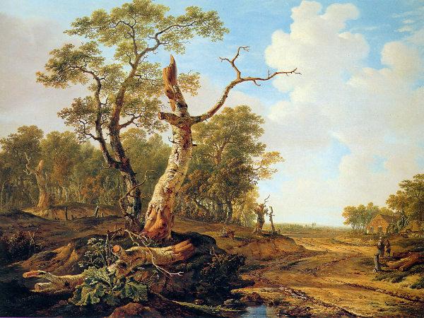 Landscape with dead tree () - Jacob van Strij