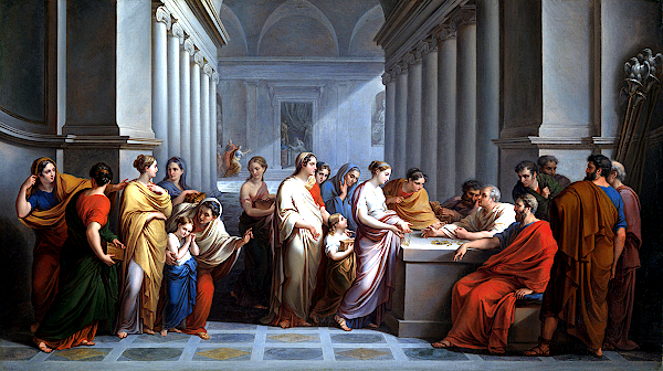 Roman women offering their jewellery in defence of the state (entre 1825-1829) - Vincenzo Camuccini