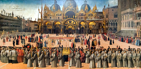 Procession sur la Place Saint-Marc (1496) - Gentile Bellini