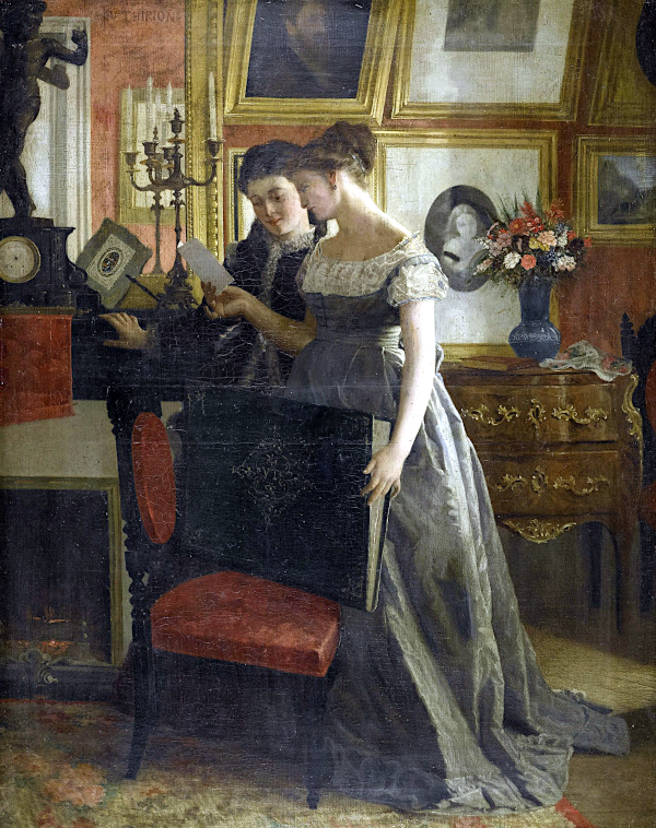 Zwei junge Damen in einem Kabinett (1878) - Charles Victor Thirion